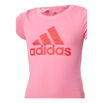 Adidas Girls Essentials Big Logo Tee Rose Tone / Vivid Red