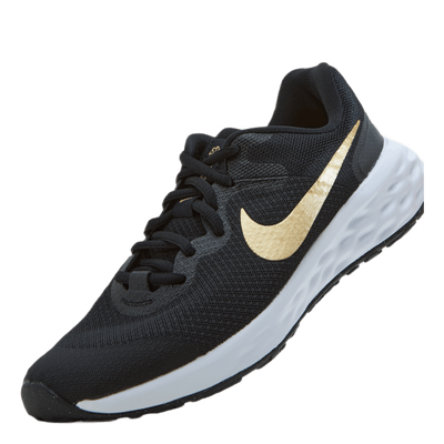 Revolution 6 Big Kids' Running Black/metallic Gold-white