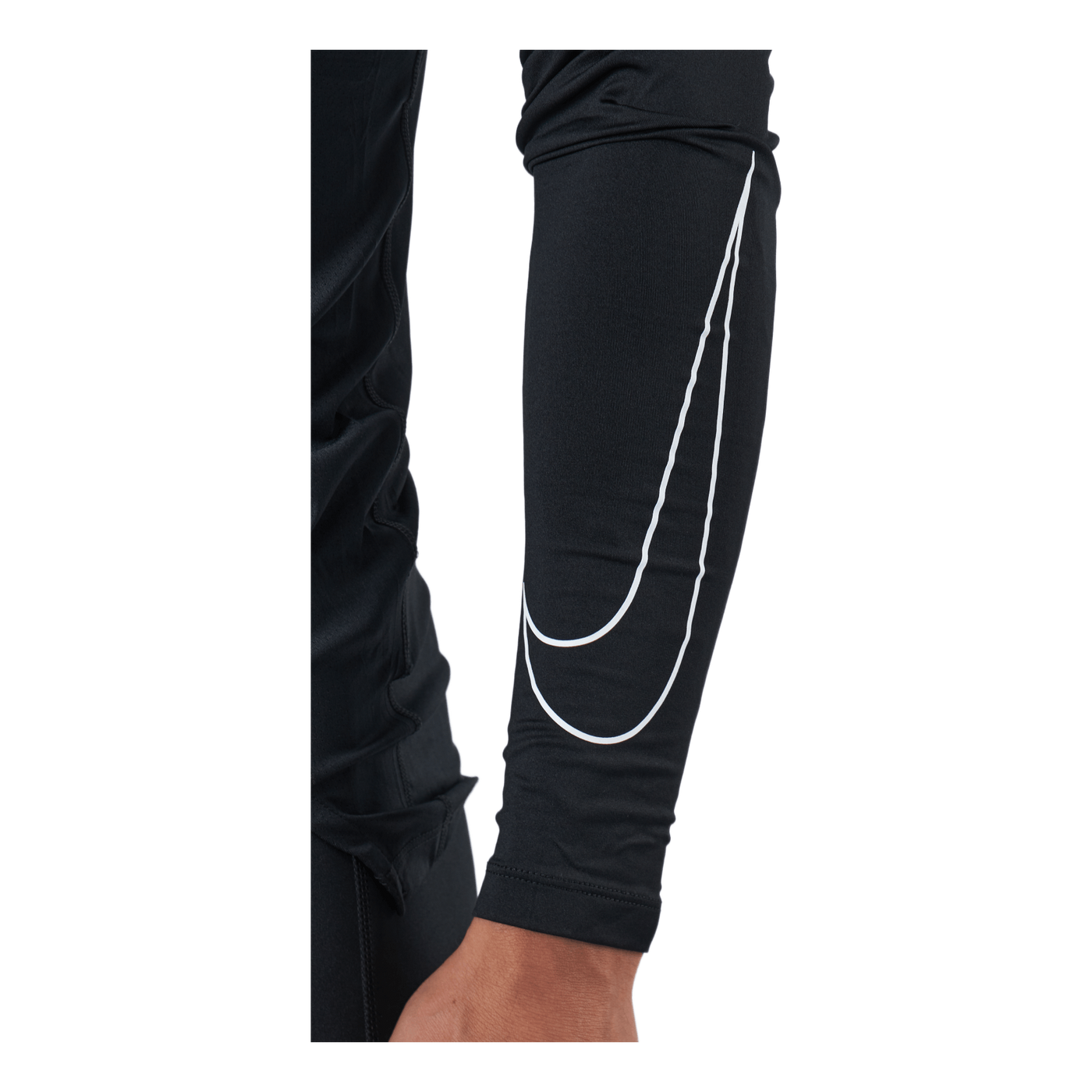 Nike Pro Dri-FIT Men's Tight Fit Long-Sleeve Top BLACK/WHITE