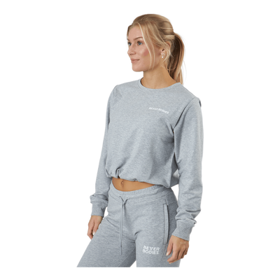 Empire Cropped Crew Light Grey Melange