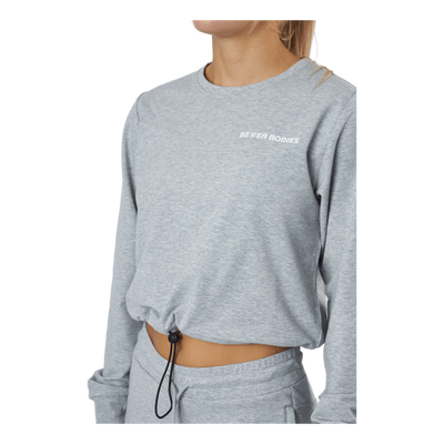 Empire Cropped Crew Light Grey Melange