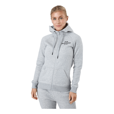 W Original Zip Hood Med Grey Melange