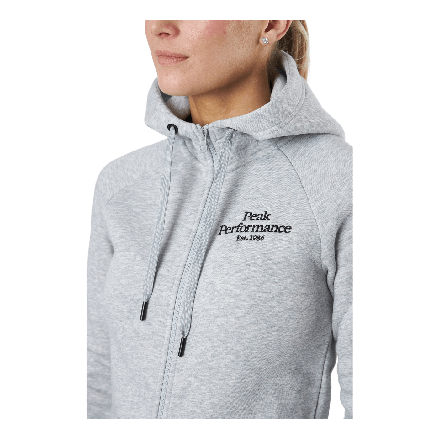 W Original Zip Hood Med Grey Melange