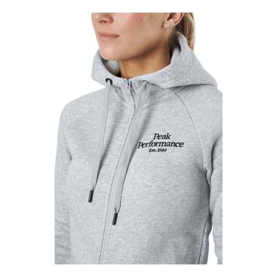 W Original Zip Hood Med Grey Melange