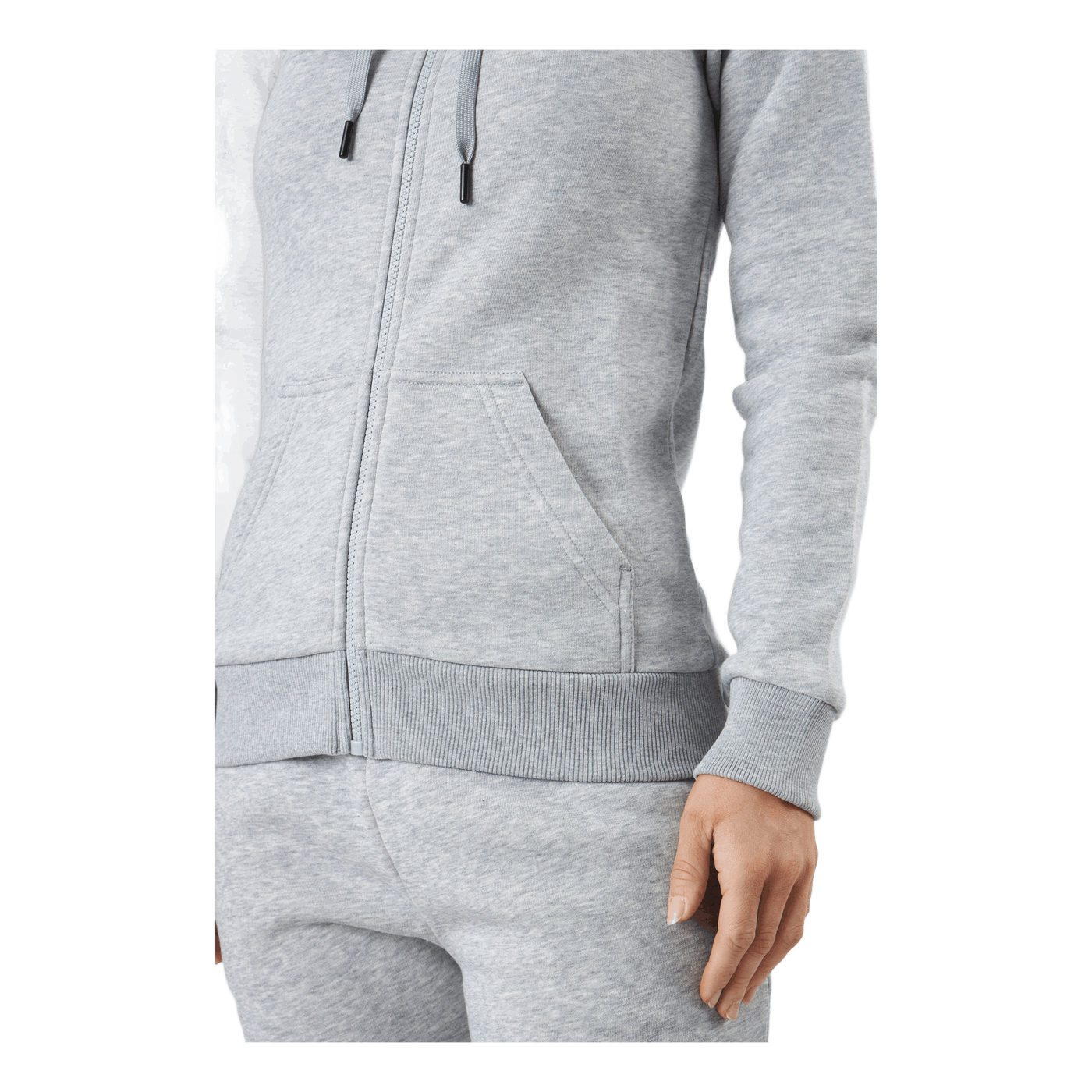 W Original Zip Hood Med Grey Melange