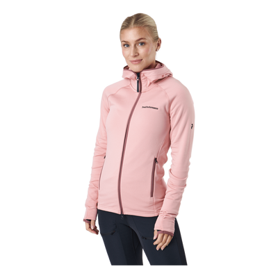 W Chill Light Zip Hood Warm Blush/rose Brown