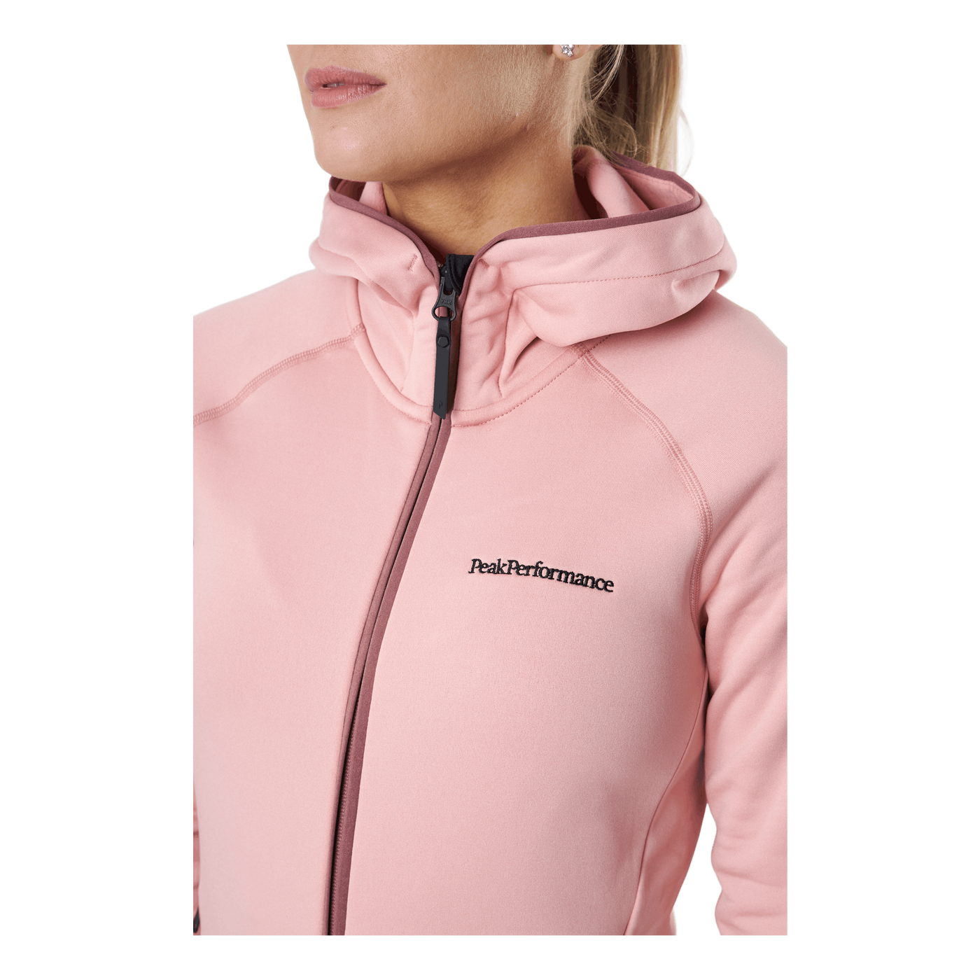 W Chill Light Zip Hood Warm Blush/rose Brown