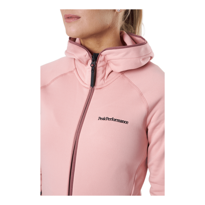 W Chill Light Zip Hood Warm Blush/rose Brown