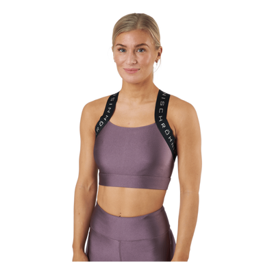 Shiny Kay Sports Bra Black Plum