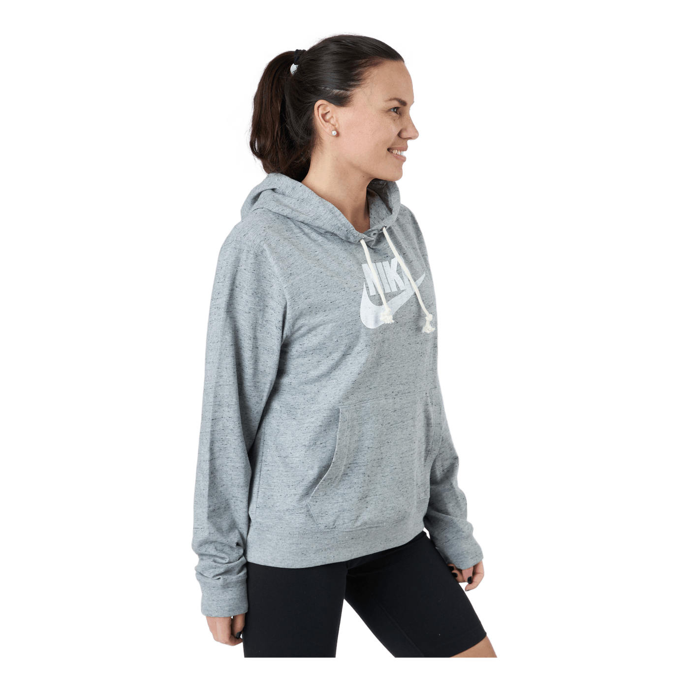 Sportswear Gym Vintage Women's Pullover Hoodie DK GREY HEATHER/WHITE