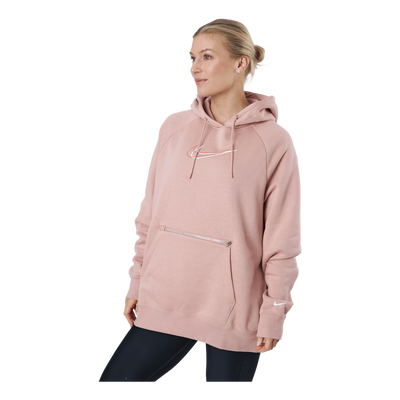 W Nsw Po Hoodie Os Bb Flc Prnt Rose Whisper/white