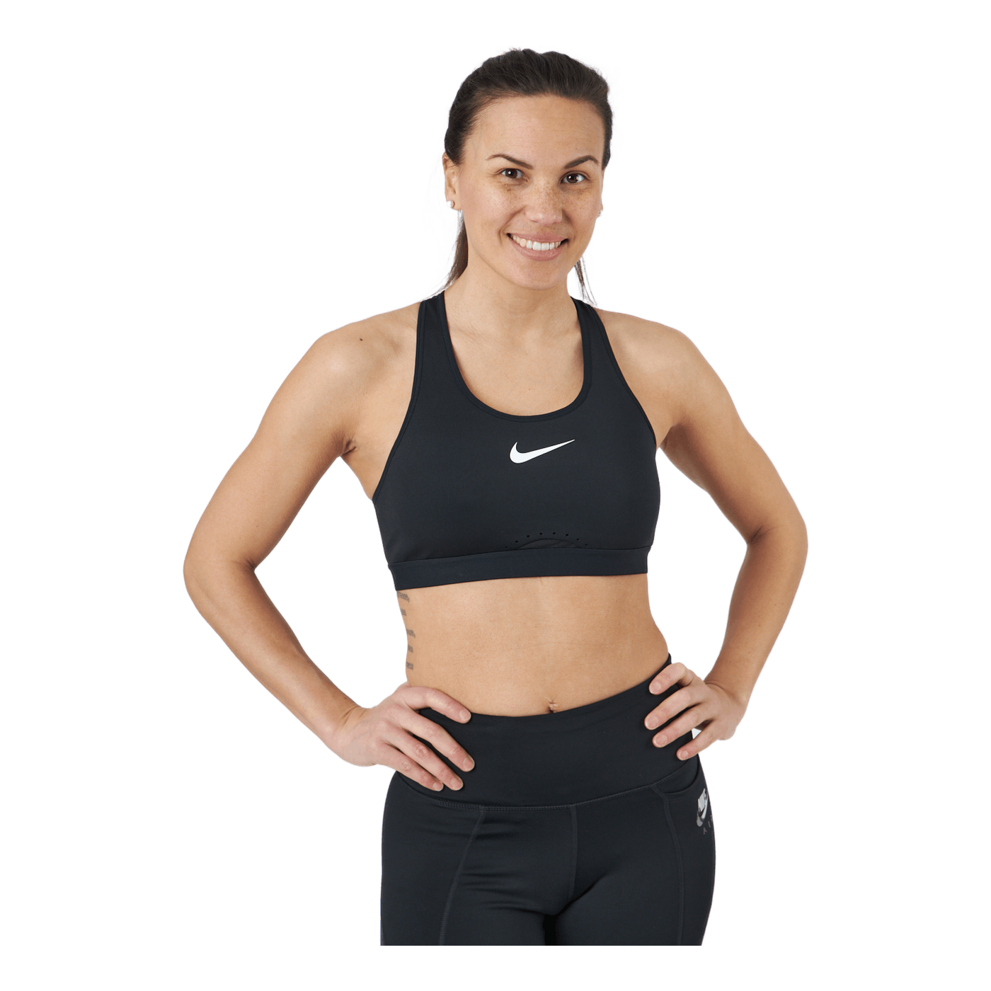 Dri-FIT Swoosh Women's High-Support Non-Padded Adjustable Sports Bra BLACK/BLACK/DK SMOKE GREY/WHITE