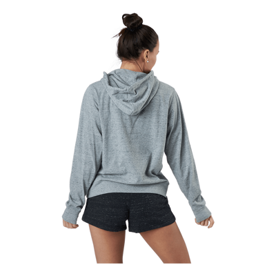 Sportswear Gym Vintage Women's Full-Zip Hoodie DK GREY HEATHER/WHITE