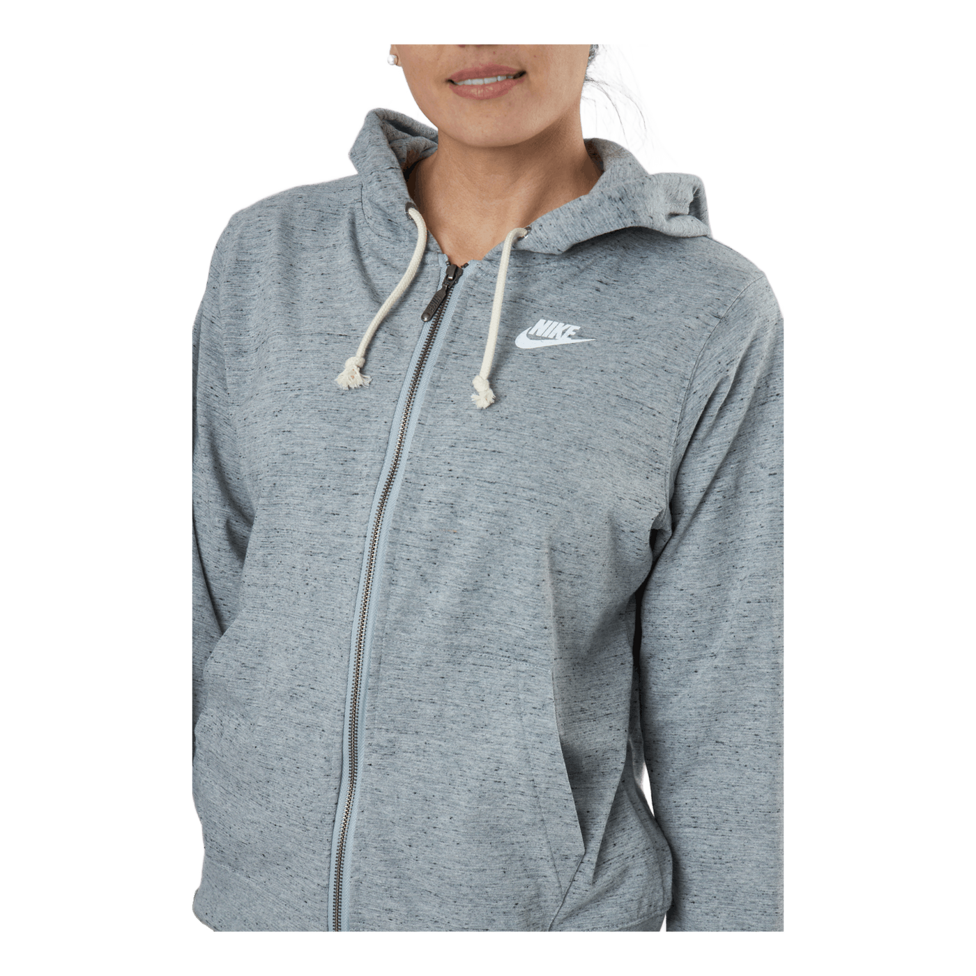 Sportswear Gym Vintage Women's Full-Zip Hoodie DK GREY HEATHER/WHITE