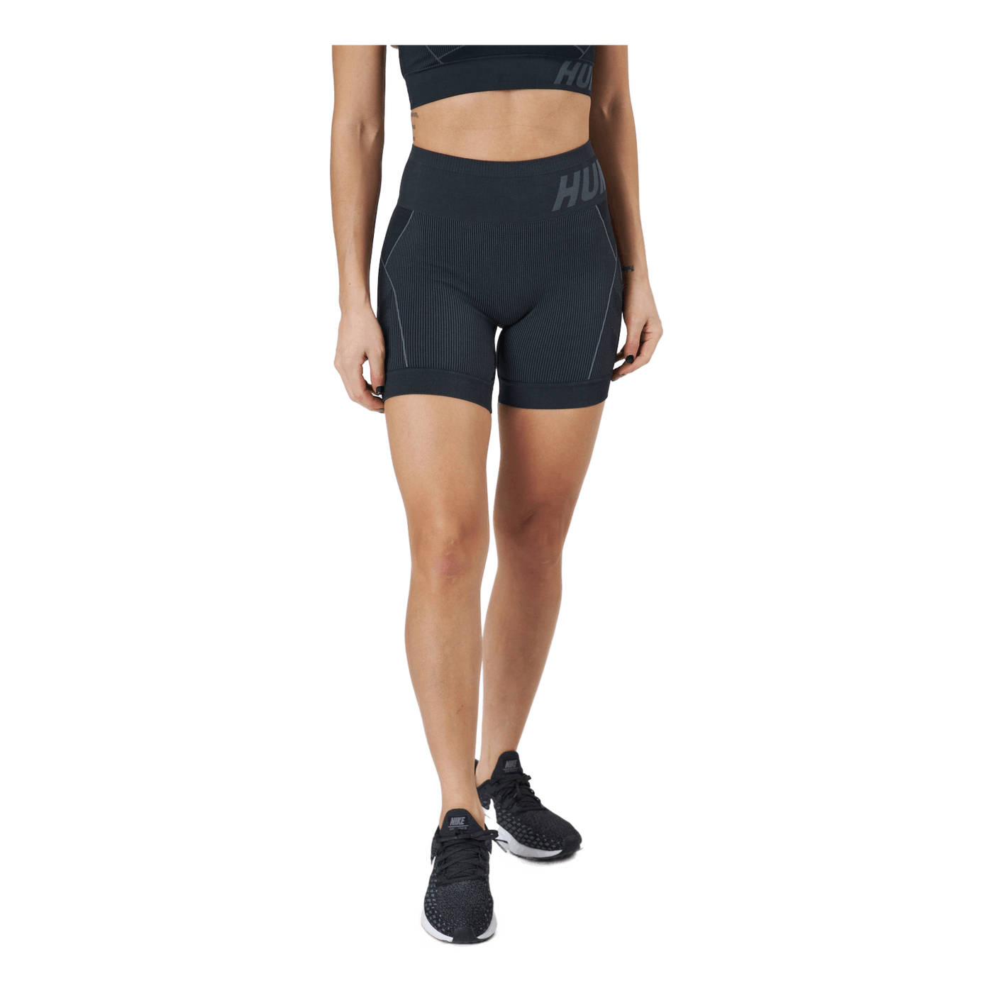 Hmlte Christel Seamless Shorts Black/asphalt Melange