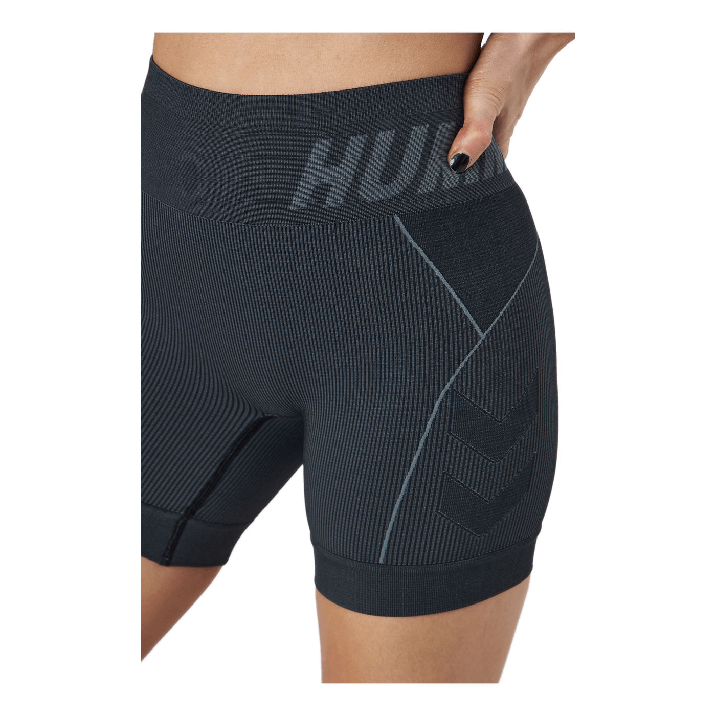 Hmlte Christel Seamless Shorts Black/asphalt Melange