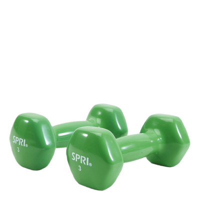 Spri Dumbbells Vinyl 1,4kg/3lb Green