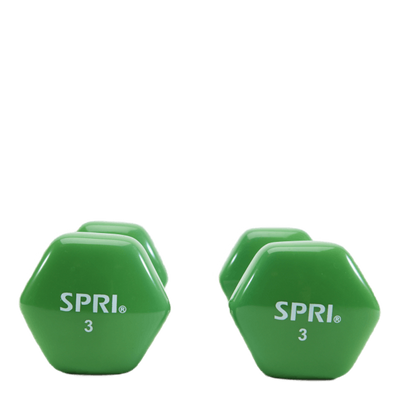 Spri Dumbbells Vinyl 1,4kg/3lb Green