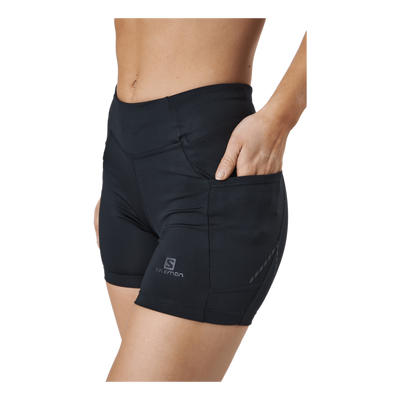 Cross Run Short Tight W Black