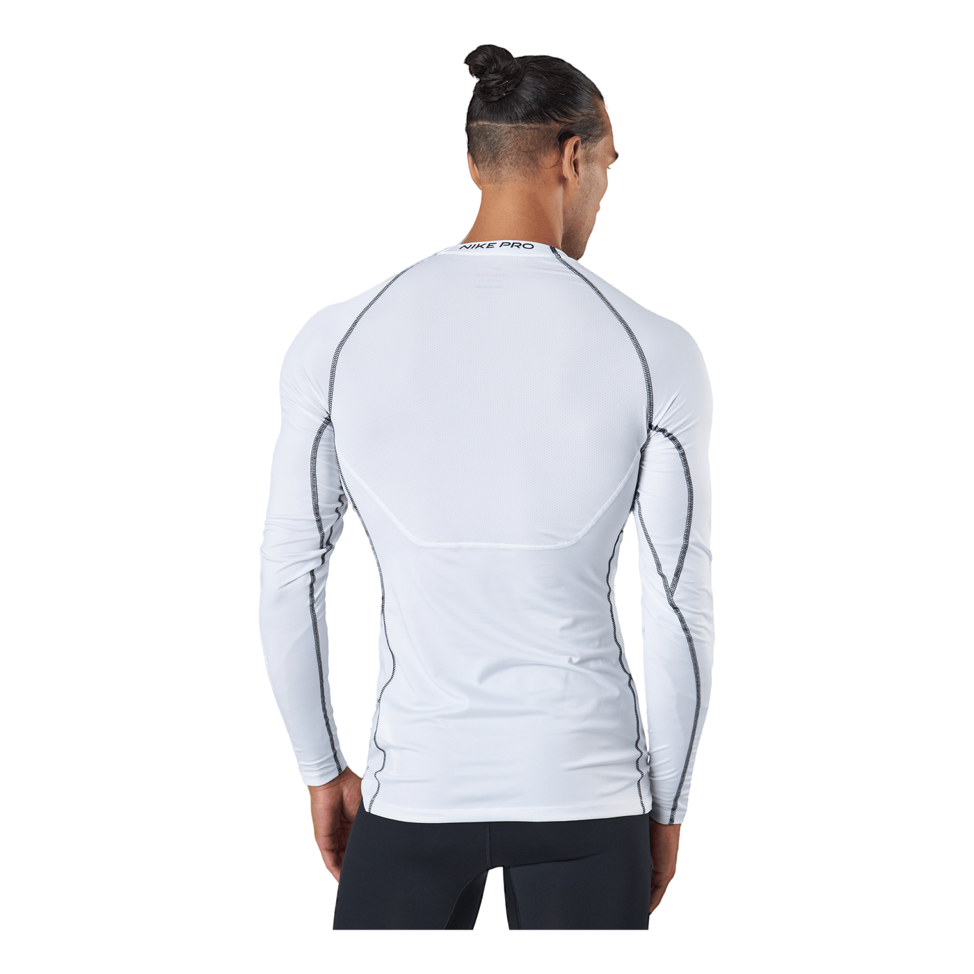 Pro Dri-FIT Men's Tight Fit Long-Sleeve Top WHITE/BLACK/BLACK