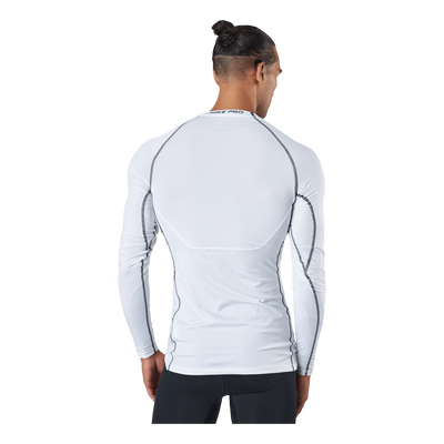 Pro Dri-FIT Men's Tight Fit Long-Sleeve Top WHITE/BLACK/BLACK