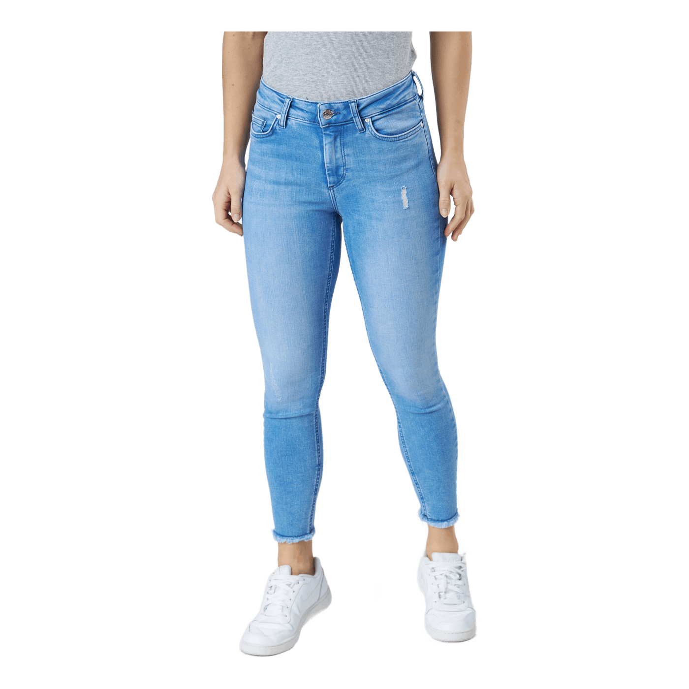 Blush Mid Raw Denim Light Blue Denim