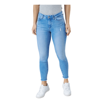 Blush Mid Raw Denim Light Blue Denim