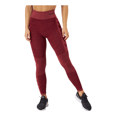 Hmlclea Seamless Mid Waist Tig Cabernet/apple Butter Melange