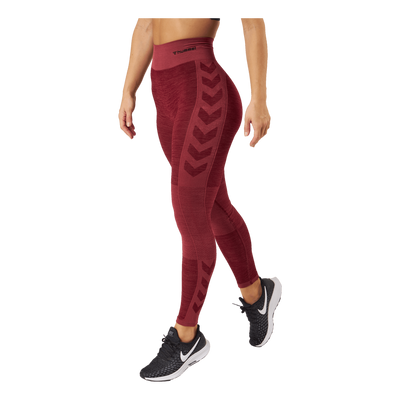 Hmlclea Seamless Mid Waist Tig Cabernet/apple Butter Melange