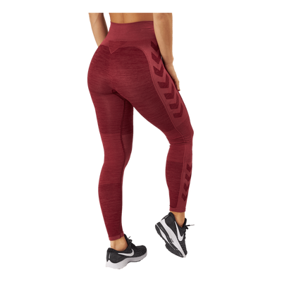 Hmlclea Seamless Mid Waist Tig Cabernet/apple Butter Melange