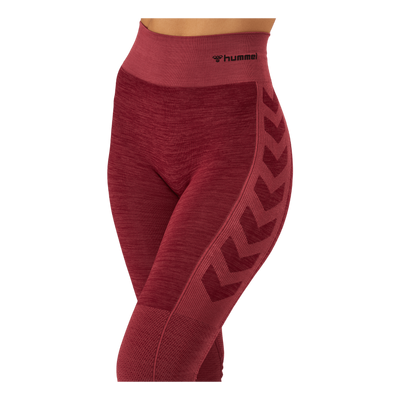 Hmlclea Seamless Mid Waist Tig Cabernet/apple Butter Melange