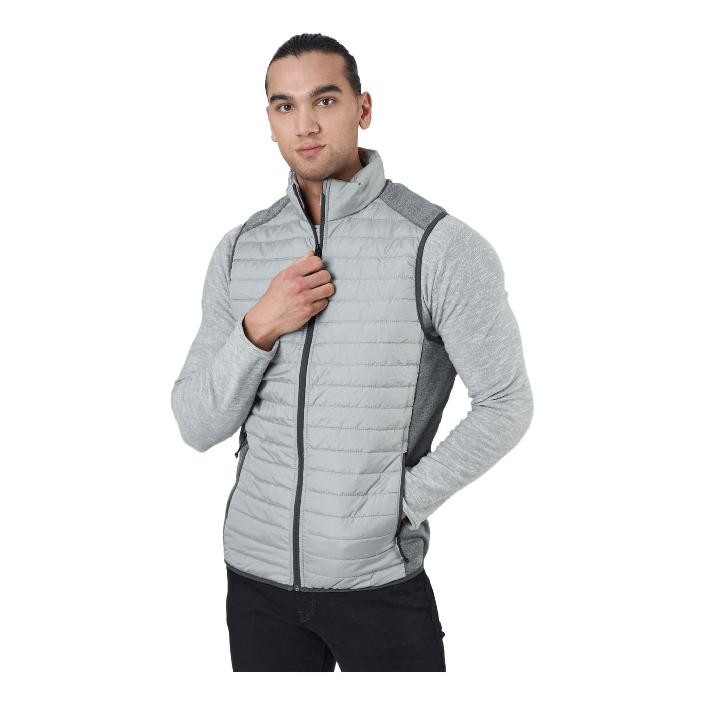 Jjemulti Bodywarmer Collar Noo Ghost Gray