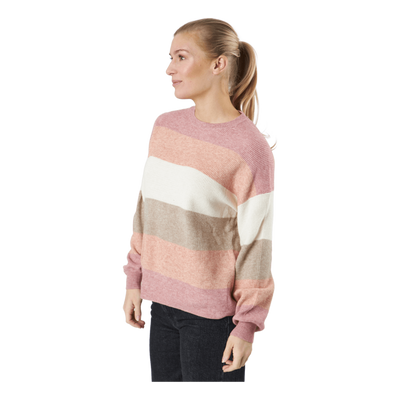 Onlatia L/s Stripe Pullover Kn Dusty Rose