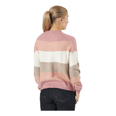 Onlatia L/s Stripe Pullover Kn Dusty Rose