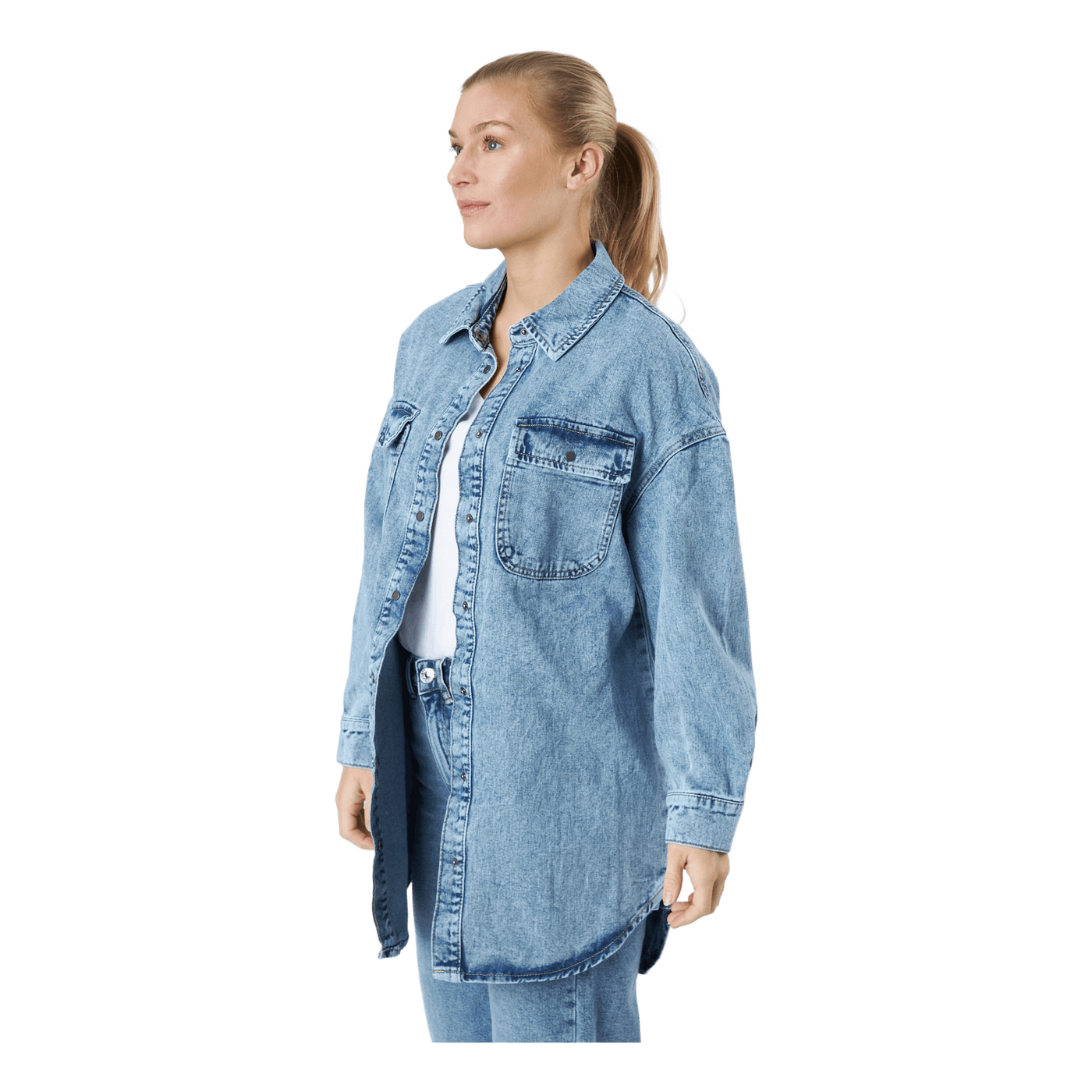 Onlkasia Ls Os Shirt Dnm Bj No Medium Blue Denim