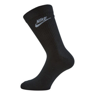 Sportswear Everyday Essential Crew Socks (3 Pairs) BLACK/WHITE