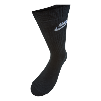 Sportswear Everyday Essential Crew Socks (3 Pairs) BLACK/WHITE