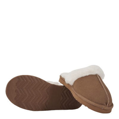 Tamara W Warm Leather Slipper Sudan Brown