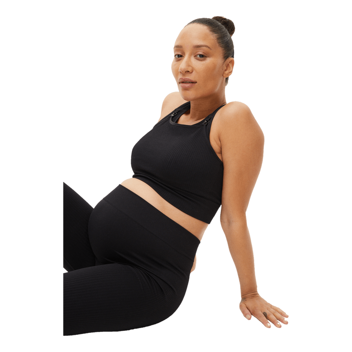 Maternity Rib Sportsbra Black