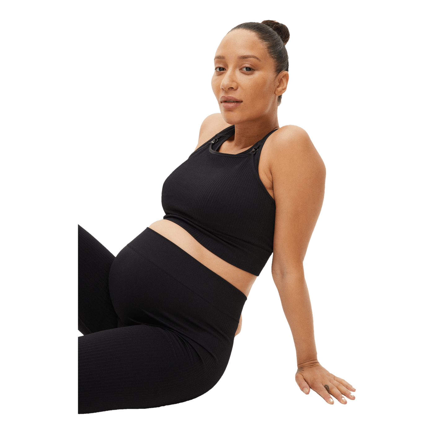 Maternity Rib Sportsbra Black