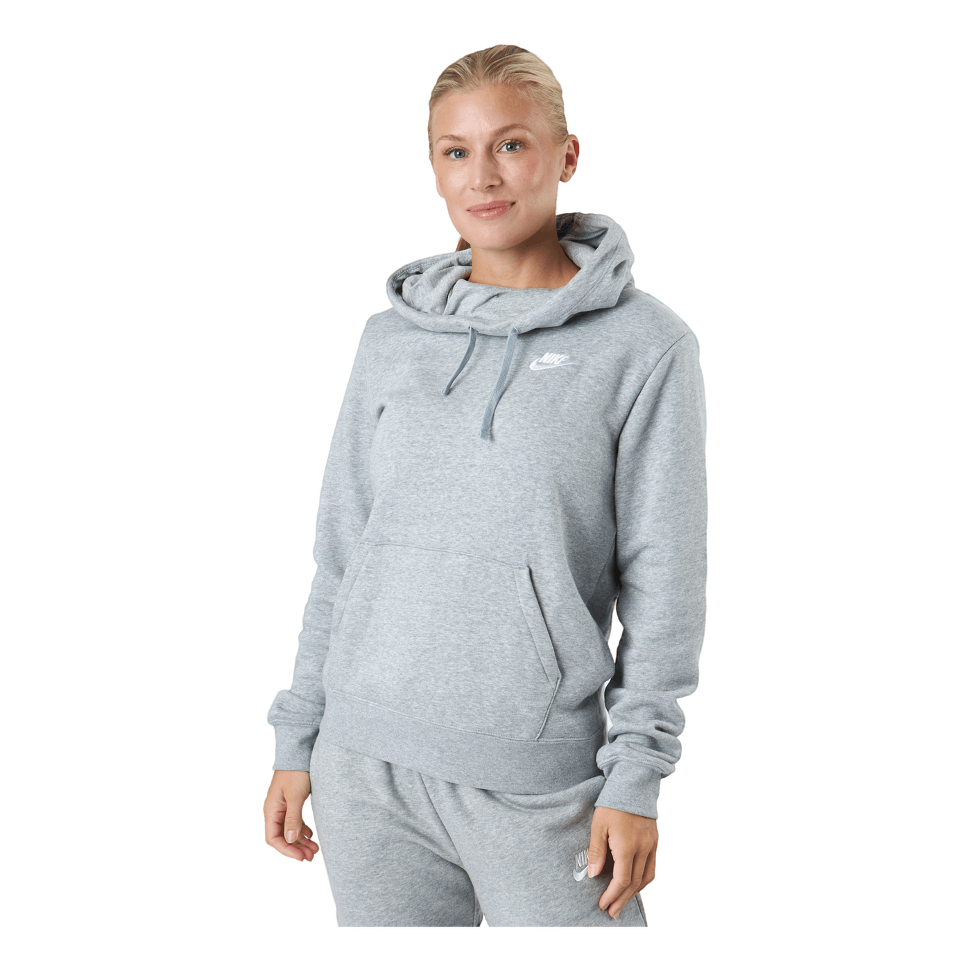 Sportswear Club Fleece Women's Funnel Hoodie DK GREY HEATHER/WHITE