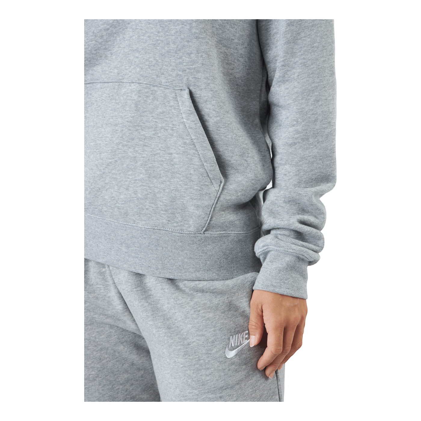 Sportswear Club Fleece Women's Funnel Hoodie DK GREY HEATHER/WHITE