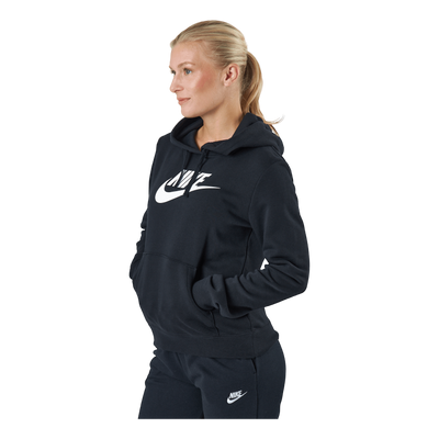 Sportswear Club Fleece Women's Logo Pullover Hoodie BLACK/WHITE