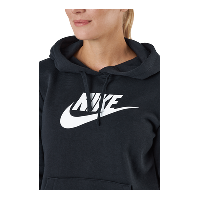 Sportswear Club Fleece Women's Logo Pullover Hoodie BLACK/WHITE