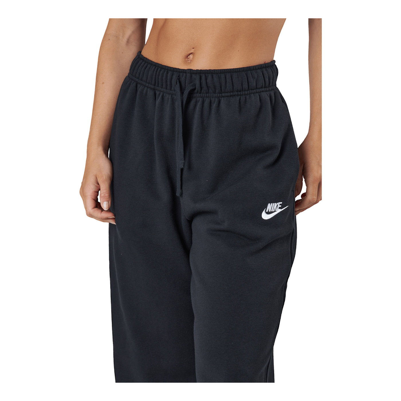 Sportswear Club Fleece Women's Mid-Rise Pants BLACK/WHITE