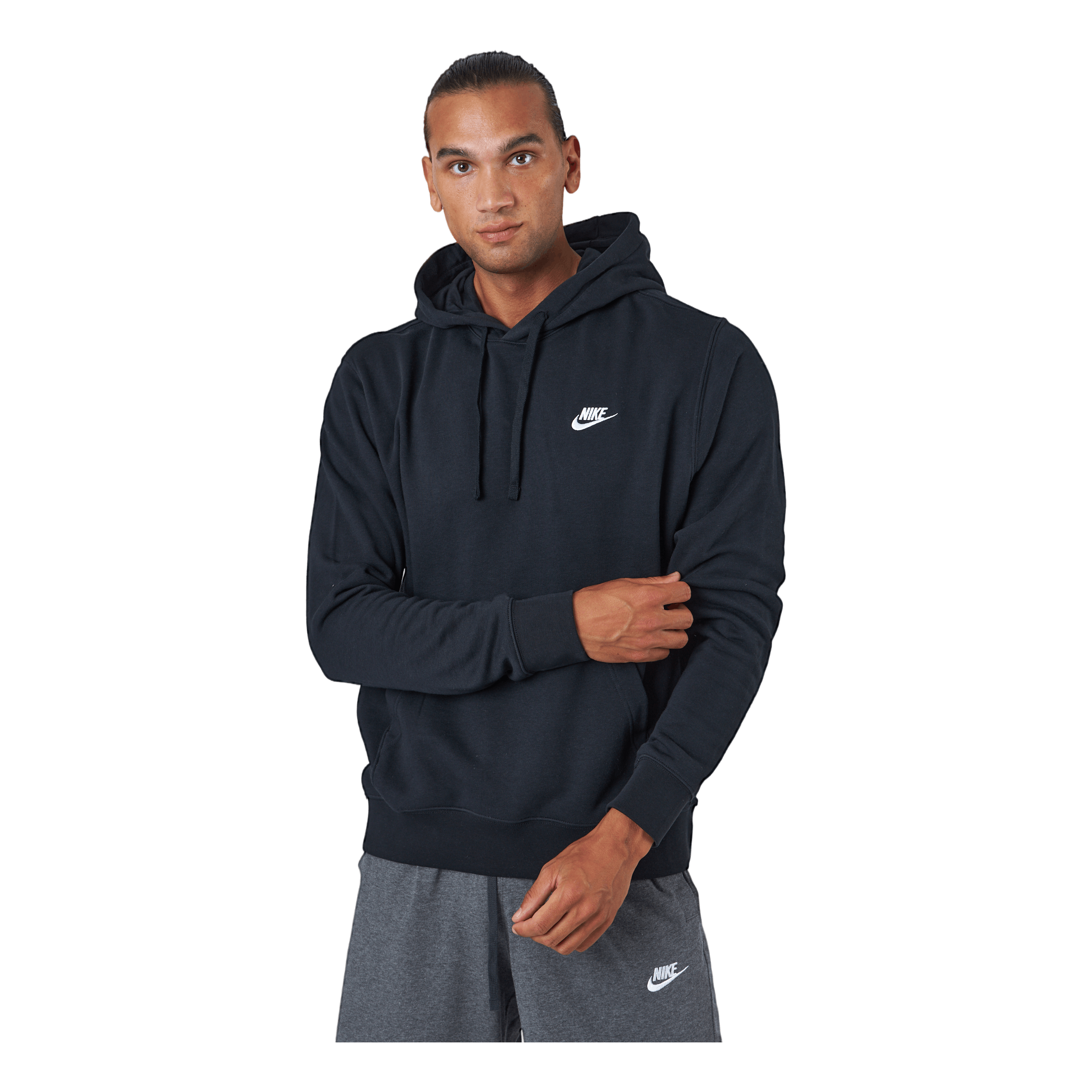 Sportswear Club Men's Pullover Hoodie BLACK/BLACK/WHITE - Nike