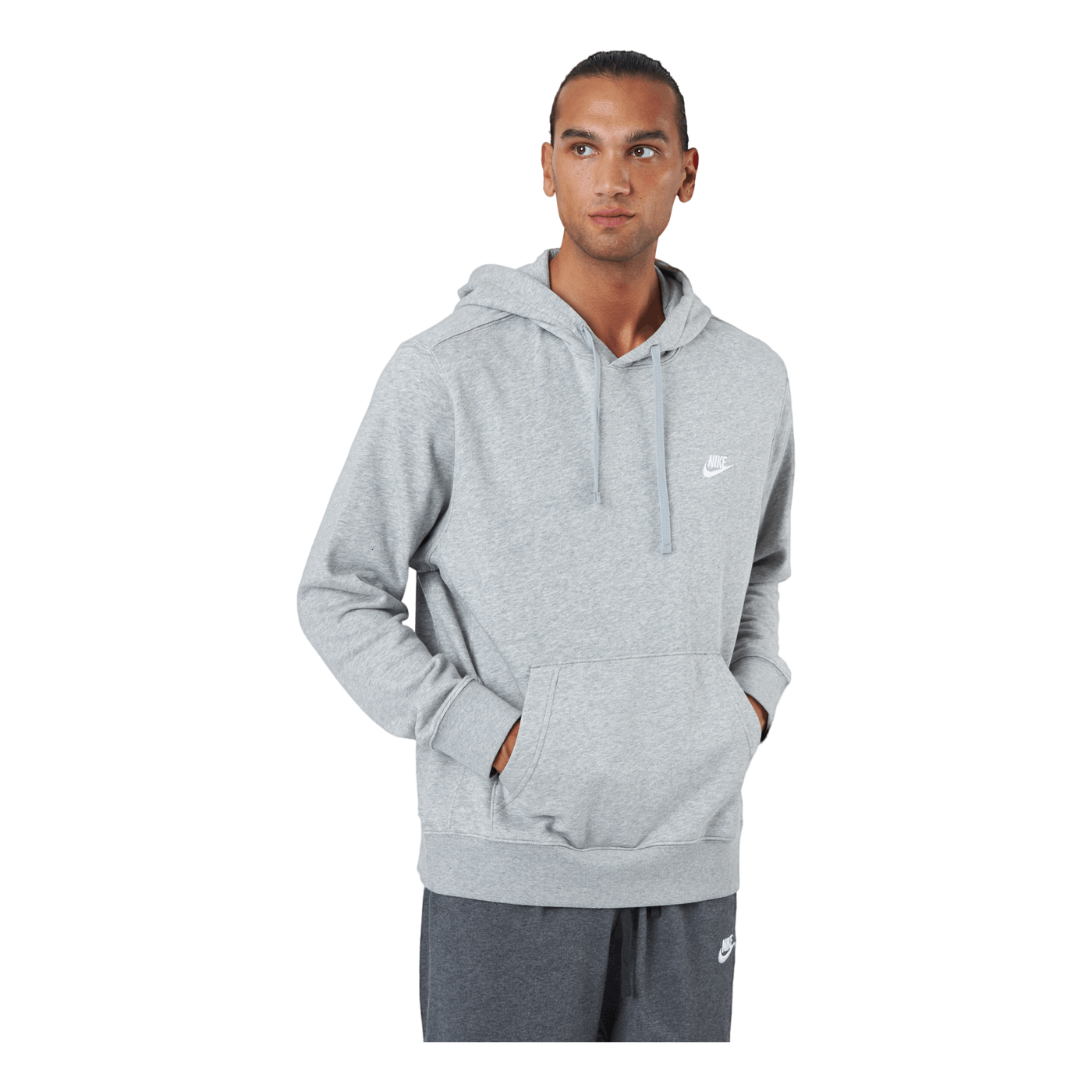 Sportswear Club Men's Pullover Hoodie DK GREY HEATHER/MATTE SILVER/WHITE