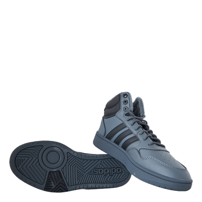 Hoops 3.0 Mid Lifestyle Basketball Classic Fur Lining Winterized Shoes Grey Five / Core Black / Carbon