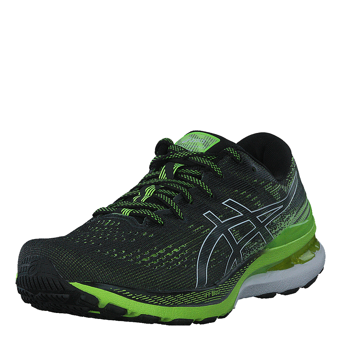 Gel-kayano 28 Black/hazard Green