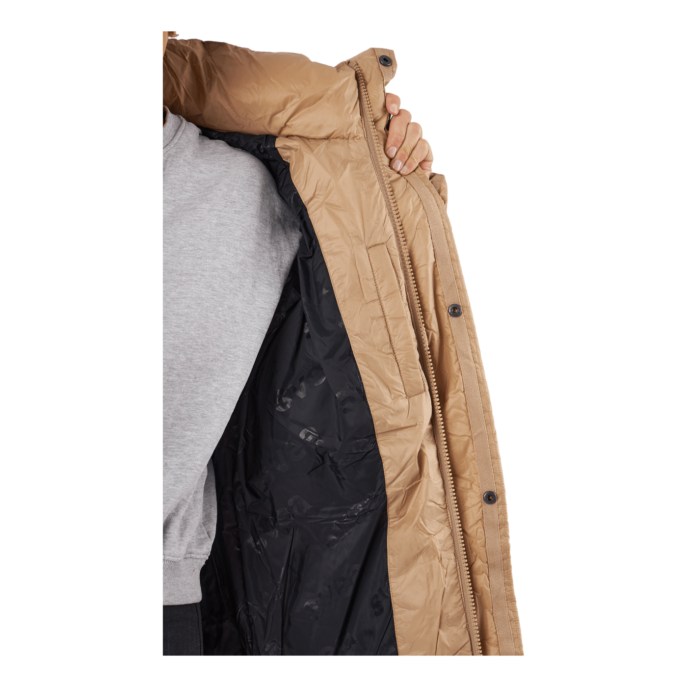 Loose Hood Coat Camel Brown